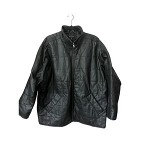 NWT Baccini Black Vegan Leather Jacket Coat Plus Size 2X